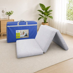 E Z <b>Bed</b> Tri Fold 10cm Medium Full Foam Floor Mattress is a smart <b>portable</b> solution for home guests and travel - Product Image 1