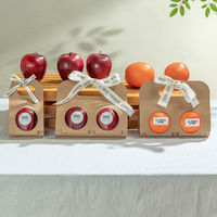 Boîte d'emballage personnalisée en papier kraft pour pommes, lot de 2 boîtes cadeaux créatives portables en carton, boîte cadeau pour supermarché et magasin de fruits