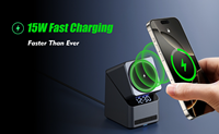Chargeur sans fil magnétique pliable 3-en-1 de haute qualité avec horloge, support de téléphone multifonction et accessoire de charge pour montre