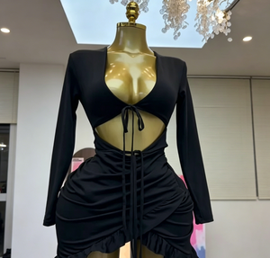 Robe de soirée tendance 2026, style Queen, avec empiècements en maille transparente, moulante, sexy, froncée, coupe sirène, pour clubbing - Product Image 2