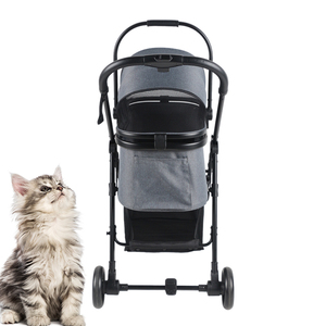 Manufacture Foldable Detachable Cat <strong>Dog</strong> Trolley Lightweight Adjustable Canopy <strong>Pet</strong> Stroller for Travel <strong>Jogger</strong> - Product Image 5