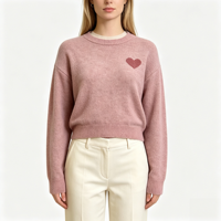 Pull en maille fine rose surdimensionné décontracté à manches longues Juniper Undefined Custom de haute qualité, OEM & ODM, collection automne
