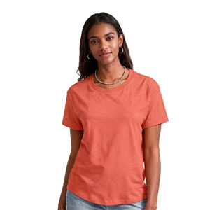 T-shirt uni pour <span class=keywords><strong>femme</strong></span> à col rond et manches courtes avec logo, 100% coton, écologique, respirant, séchage rapide, sans… - Product Image 1