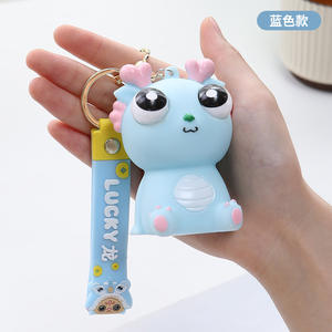 Nouveau grand globe oculaire pincement porte-clés dessin animé Couple Pop yeux dinosaure Dragon porte-clés soulagement du Stress porte-clés jouet mignon Dragon jouet - Product Image 6