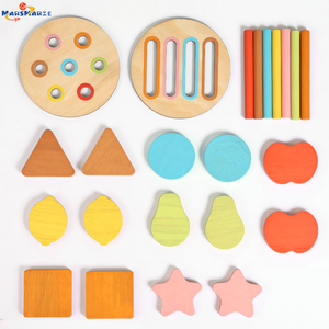 Marsmarie Baby Montessori ถ้วยของเล่นไม้การจำแนกสีสำหรับเด็กอายุ2ถึง4ปี-ทักษะการใช้กล้ามเนื้อชั้นดีและ<span class=keywords><strong>พัฒนาการ</strong></span>ทางประสาทสัมผัส - Product Image 5