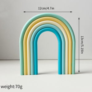 Nuova Decorazione per Torte a Forma di Arco Tridimensionale Arcobaleno, Figurina in Gomma Morbida Colorata per Torte - Product Image 4