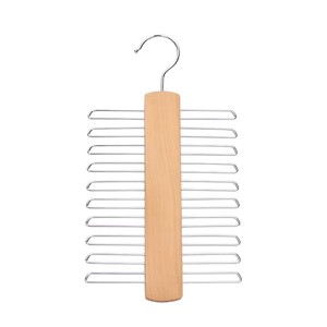 Solid Wood 20-Hook <b>Clothes</b> Hanger Tie Belt Organizer Traceless Storage <b>Rack</b> For Small Items - Product Image 5
