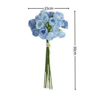 Bouquet de roses artificielles 27 têtes Fleurs en soie Décoration de mariage et de maison - Product Image 5