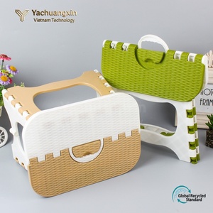 Foldable <b>Plastic</b> <b>Stool</b> Square PP Material Minimalist Design Modern Style Outdoor Furniture Bathroom Use - Product Image 3