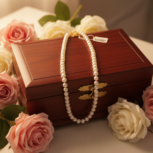 שרשרת פניני מים מתוקים טבעית מתנה 100% שרשרת פניני מים מתוקים מתנה טבעית אביזר אלגנטי ויוקרתי - Product Image 6