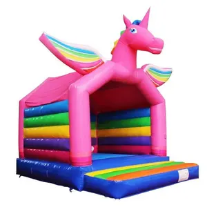 Rainbow Outdoor Jumping Castle Aufblasbarer Ballon Bouncer Yard Spiele für Kinder Winged Commercial Bounce Castle Aufblasbarer Bouncer