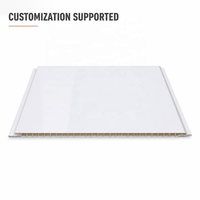 Panneaux de plafond en PVC blanc brillant, rainures centrales chromées, estampage à chaud, rectangulaires, étanches, faux plafond pour salle de bain