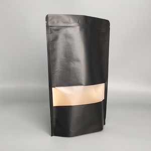 Chất lượng cao màu đen Kraft túi đứng lên với cửa sổ trong suốt đứng lên túi zip khóa túi - Product Image 2