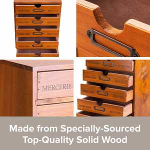 Modern Rectangle <b>Solid</b> <b>Wood</b> Lacquer Five-layer Storage Box Drawer Design Sustainable Home Office <b>Desk</b> Organizer - Product Image 4