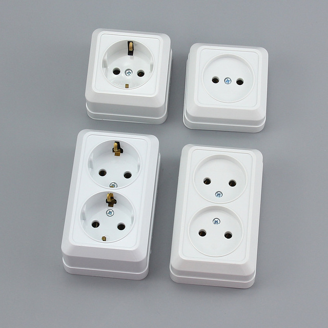 European Standard Surface-Mounted Wall Sockets & Switches German-Style Power Sockets
