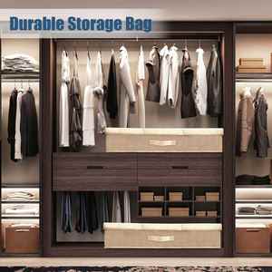 StorageWorks Linen Foldable Natural Fiber Large Bed <b>Storage</b> Bins Lids <b>Underbed</b> Containers Handles Label Holder Closet Organizer - Product Image 6