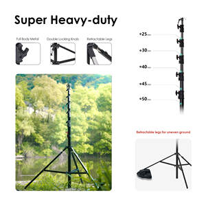 Trípode RAUBAY de 24' de Altura, Trípode Resistente para Cámara Deportiva y Video, Soporte de Luz Grande de Aleación de Aluminio - Product Image 5