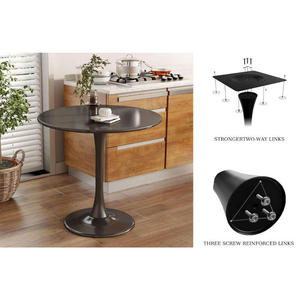 Modern Round <b>Table</b> MDF Top Steel Base Tulip Design Kitchen Dining <b>Table</b> Mid Century Style Living Room Furniture - Product Image 2
