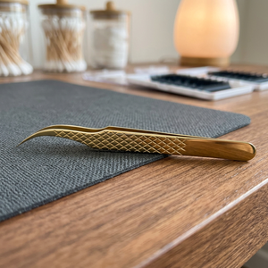 Gold-Plated Stainless Steel Precision Isolation Eyelash Tweezers Smooth Straight Tip Pakistan Origin Model 655.0 Classic <b>Lash</b> - Product Image 3