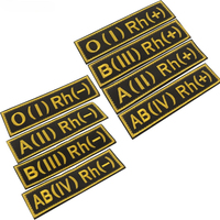 Patch brodé O1RH A2RH B3RH AB4RH pour groupe sanguin russe, identification européenne de premiers secours, avec fixation auto-agrippante