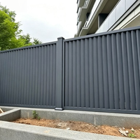 Clôture en aluminium à persiennes, fabrication en usine, pour jardin, cour, arrière-cour, revêtement en poudre noire, taille personnalisée, installation facile