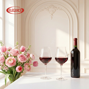 Copa de <span class=keywords><strong>Vino</strong></span> Tinto con Tallo de Cristal Transparente sin Plomo, Diseño Moderno Soplado a Mano para Uso en el Hogar/Fiestas/Bodas - Product Image 3