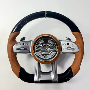 Volant en fibre de carbone de classe supérieure pour Mercedes-Benz <span class=keywords><strong>AMG</strong></span> W204 W205 CLA GLA 45 C217 W211 W212 W221 W222 S63 C63 GLA45 C43 <span class=keywords><strong>SLC</strong></span> - Product Image 5
