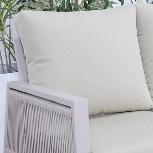 طقم أريكة حديقة خارجية حديثة من الألومنيوم مع طاولة طعام للفنادق والفلل والساحات - Product Image 3