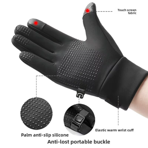 Gants de cyclisme pour hommes Sample Support, compatibles écran tactile, doublure polaire <span class=keywords><strong>hiver</strong></span>, résistants à l'eau, antidérapants pour la conduite et le cyclisme - Product Image 4