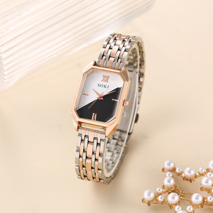 SOKI 005 <span class=keywords><strong>Orologio</strong></span> da <span class=keywords><strong>Donna</strong></span> con Quadrante <span class=keywords><strong>Bianco</strong></span> e Nero, Moda Casual, al Quarzo, in Argento Rosa - Product Image 3