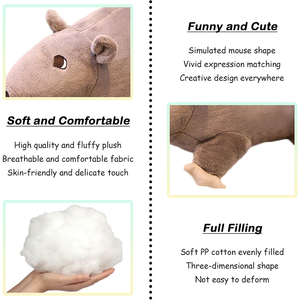 Ratón pequeño de cuerpo gordo de simulación de alta calidad con truco de cola larga Animal Toy Pal regalos para niñas niños suave Rata Gris felpa - Product Image 3