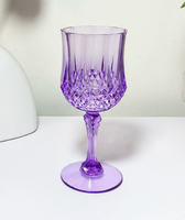 Verres à vin en plastique transparent de style gaufré vert sauge de 7,5 oz pour les mariages, les fêtes, les événements, les réceptions