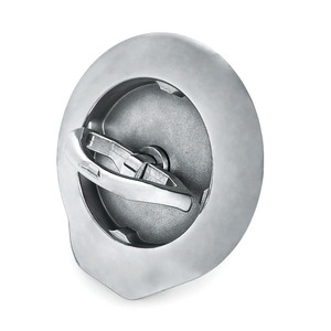 Poignée en D sans clé, loquet à anneau encastré, camion, camping-car, bateau, chromé, alliage de zinc chromé, poignées en D rondes - Product Image 3