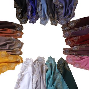 Sciarpa di <span class=keywords><strong>Seta</strong></span> di Alta Qualità per Donne, <span class=keywords><strong>Blu</strong></span> Navy e Nero, Chiffon con Strass, Hijab, Sciarpa per la Testa, Moda Femminile Malese, <span class=keywords><strong>Foulard</strong></span> Quadrati - Product Image 4