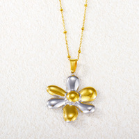 Collier Pendentif Personnalisé en Acier Inoxydable Bicolore avec Perles et Chaîne à Maillons, Style Classique pour Anniversaire (Vente en Gros)