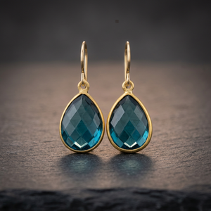 Boucles d'oreilles pendantes en argent sterling faites à la main, boucles d'oreilles tendance en turquoise - Product Image 3