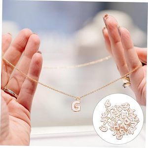 Llavero de metal con cuentas de esmalte en forma de letra, juego de letras mayúsculas de la A a la Z, abalorios para hacer pulseras, collares y joyería DIY - Product Image 3