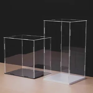 广东亚克力厂定制透明展示盒组装亚克力展示柜，用于收藏，乐高，人物，模型，娃娃