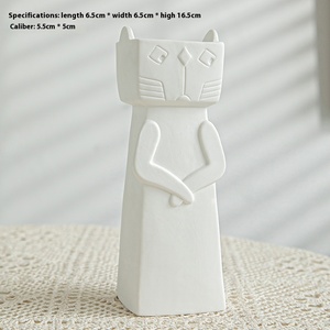 Modern Nordic Design Cartoon Ceramic <strong>Vase</strong> Matt Glaze Porcelain Home Decor Living Room Dining Table Lazy Soft Decor <strong>Cat</strong> <strong>Vase</strong> - Product Image 6