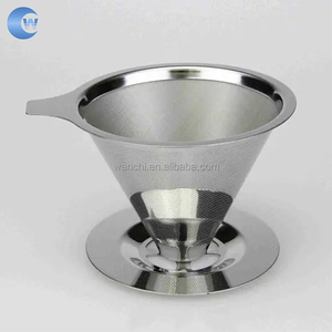 Bộ lọc cà phê bằng thép không gỉ 304 có đế/không có đế/cốc lọc cà phê hình nón chữ V pha thủ công - Product Image 2