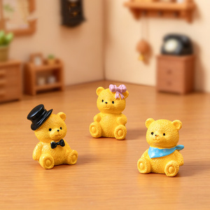 Ornements d'ours en résine peints à la main Kawaii, figurines miniatures d'ours en peluche pour <span class=keywords><strong>jardin</strong></span> féerique, décoration de bureau, cadeaux de fête, artisanat DIY - Product Image 3