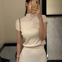 Haut en tricot à manches courtes personnalisé pour femmes, style vêtements Old Money, femme élégante, été, léger, coupe ajustée, fabricant de pulls