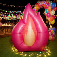 Flamme géante gonflable en PVC personnalisée avec lumière LED pour la promotion d'événements de fête, décoration