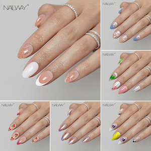 Ongles artificiels adhésifs de haute qualité Nailway, <span class=keywords><strong>faux</strong></span> ongles français personnalisés, 30 pièces, 15 tailles, ongles en gel souple - Product Image 2