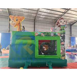 Château gonflable géant en PVC pour enfants, aire de jeux extérieure, château gonflable animalier, structure gonflable de safari avec toboggan - Product Image 3