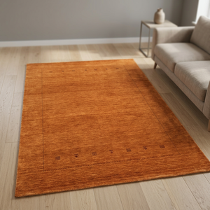 Tapis d'intérieur moderne en laine Lori Gabbeh tissé à la main marron, tapis décoratif uni pour sol, fabriqué à la machine, plat, solide, personnalisé - Product Image 2
