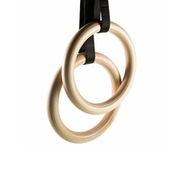 Anillas de Gimnasia Ajustables de Madera con Correas para Entrenamiento en Casa, Ejercicios de Peso Corporal y Fortalecimiento Muscular