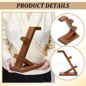 Wooden Headphone Stand Desktop Game Controller Holder 3 Tier Storage Rack For Video Game Consoles <b>Computer</b> <b>Accessory</b> Organizer - Product Image 2