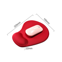 Mouse Pad merah ergonomis, dengan sandaran pergelangan tangan, alas Mouse Gaming dasar anti selip nyaman dan tahan lama