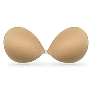 Adhesive bra strapless sticky silicone bra push up invisible reusable  backless bra for women